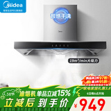 美的（Midea）【有奖发票】家用抽油烟机燃气灶套装19立方大吸力顶吸式欧式烟灶二件套装热水器三件套厨房第1名 【单烟机触控T33A】19m³智能干洗 厨房家电