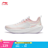 李宁吾跃丨减震跑步鞋男女鞋百搭透气舒适休闲中考体测跳绳运动鞋 【一体织透气】白/粉(004款)-1 【吾跃女款】 38