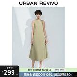 UR春季新款女装法式气质后拉链收腰无袖连衣裙UWM750031 卡其绿 M