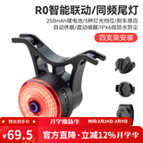 洛克兄弟自行车尾灯USB充电骑行安全夜骑车灯警示灯公路山地车尾灯配件 智能同频刹车尾灯 RO (单个)