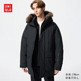 优衣库莫雷加德同款男装女装高级保暖羽绒大衣外套冰雪羽绒481200 09 黑色 L