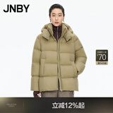 江南布衣（JNBY）【90白鸭绒】商场同款25冬新品连帽宽松A字版型羽绒服女5X0C10110 287/黄卡其 XS