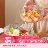 格娜斯玻璃沙拉碗家用透明玻璃碗套装日式创意蔬菜水果盘甜品碗三件套