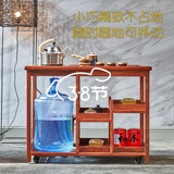 和沐红木家具非洲花梨（学名：刺猬紫檀）全实木小茶桌 新中式移动茶车 自动烧水功夫茶台 组合套 小茶桌+全自动电炉+脚轮