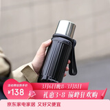 乐扣乐扣（LOCK&LOCK）保温杯便携硅胶提手男女简约随行保温保冷水杯子500ml黑色