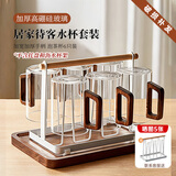 TEAHUE茶杯玻璃水杯家用套装凉水泡绿茶杯子加厚耐高温杯具家庭待客整套