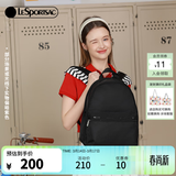 LeSportsac乐播诗简约纯色包包女包双肩包书包生日礼物 黑色【实物偏紫色】