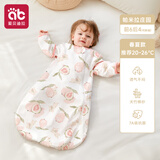 爱贝迪拉（AIBEDILA）婴儿睡袋宝宝春秋竹棉纱布防惊跳睡袋0-6个月新生儿睡袋一体式L码
