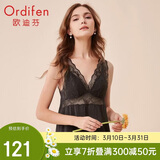 欧迪芬睡衣家居服薄款V领蕾丝花卉女士睡裙镂空拼接款短裙睡衣 XH0101