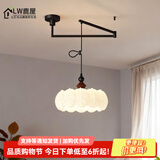 鹿屋餐厅灯2026年最流行灯现代轻奢风长条灯餐桌吊线灯家用餐厅吊灯 【全光谱护眼】羽毛 黑色35CM 三色变光