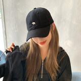 千牧朗帽子男女春秋棒球帽韩版潮百搭遮阳帽户外休闲软顶显脸小鸭舌帽 黑色