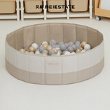 贝易宝宝海洋球池加厚彩色无毒无味婴儿波波球池室内儿童玩具 100个装海洋球+折叠球池