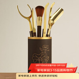 不拙茶道六君子电木套装功夫茶具配件大全零配茶艺摆件茶夹巾笔刷 2-电木碧玉茶道筒圣泽五配件