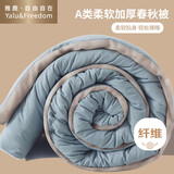 雅鹿·自由自在A类被子抗菌被芯加厚秋冬天季棉被单双人被褥4斤200x230cm 蓝灰