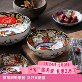 美浓烧（Mino Yaki） 日本进口-陶瓷八角碗面碗古伊万里夜明珠宫廷风摆件和风工艺 宫廷风5.3英寸-YG169