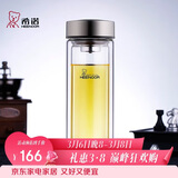 希诺（heenoor）双层玻璃杯男家用商务办公泡茶杯子过滤车载水杯XN-9607 410mL