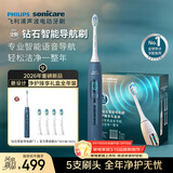 飞利浦（PHILIPS）钻石智能语音Ai导航电动牙刷 全年装礼盒刷头*5 生日礼物送男生送女友 力度/漏刷提示HX5681 蓝