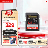 闪迪相机卡 4K高清SD卡 UHS-I微单存储卡微单反摄像储存大卡内存sd卡内存卡 128G SD卡【联系客服送一个7.9元川宇读卡器