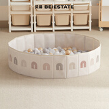 贝易宝宝海洋球池加厚彩色无毒无味婴儿波波球池室内儿童玩具 1个装【折叠布艺海洋球池】彩虹