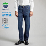 texwood德士活苹果 标准直筒 14.4盎司 桑蚕丝莱赛尔春季牛仔裤 深蓝色 34 码