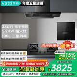 华帝（VATTI）【小飞碟】超薄平嵌油烟机欧式顶吸23立方大吸力厨房抽油烟机燃气灶套装 i11129T 厨房三件套|搭5.2KW猛火灶+100升消毒柜