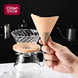 CLITON咖啡滤纸 便携滴漏式手冲咖啡粉过滤网过滤V型滤杯用滤纸50张