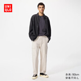 优衣库男装水洗宽松舒适工装九分裤休闲裤起居裤26春夏新款481572 479964/01乳白色 M