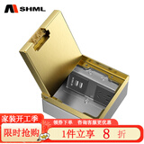 MSHML地插座隐藏嵌入式纯平超薄130型大理石瓷砖地砖地板地面插座 五孔+双USB(金色）