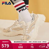 FILA斐乐SOFIA鱼刺鞋女鞋跑步鞋复古老爹鞋女增高鞋休闲鞋 奶白/米色-GA 36.5