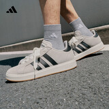 adidas「面包鞋」GRAND COURT BASE 00s休闲低帮板鞋男女阿迪达斯   奇迹矾土棕/黑色/汉玉白   42