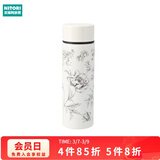 NITORI宜得利家居 家用喝水杯不锈钢学生便携外出保温杯女生口袋杯 白色 线花
