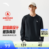 安踏（ANTA）卫衣男春季百搭情侣长袖T恤男士圆领套头衫潮流运动休闲打底衫 【加绒-简约时尚】基础黑7712-2 L