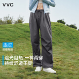 VVC休闲裤阔腿男女防晒裤新款春秋高腰宽松户外直筒裤 星河灰 L 【165-175cm 60-68kg】