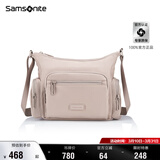新秀丽（Samsonite）女士通勤大容量休闲单肩斜挎包时尚轻盈帆布包生日礼物送女友NS9 古粉色