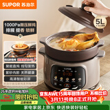 苏泊尔（SUPOR） 电炖锅 电炖盅 煲汤锅炖汤锅 燕窝炖盅 煮粥锅 电煮锅 紫砂微压鲜炖5L 快炖DG50YC875