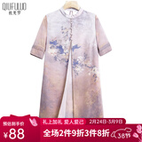 秋芙罗母亲节礼物送妈妈夏装国风连衣裙中老年人女装50岁60洋气裙子衣服 红咖色 2XL 175/96A【建议105-115斤】