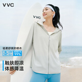 VVC防晒衣服女冰丝凉感透气防紫外线披肩城市轻户外短外套 浅灰色1.0