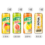绿力台湾果汁饮料水蜜桃红芭乐番石榴柠檬维c水果味饮品露营小聚果汁 尝鲜装480ml*6（芒果2红番2菠萝1菊花茶1）