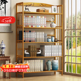 安尔雅 楠竹简易书架落地置物博古架客厅办公室书架柜子层架收纳架5层90