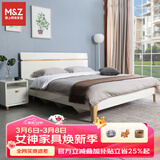 掌上明珠家居双人床现代简约白色北欧简约卧室床家具组合 普通床 1.5米款