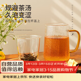 雅集玻璃杯筑铭杯茶杯泡茶杯带过滤木盖喝水杯子玻璃杯男士办公杯