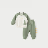 乖奇熊婴儿童纯棉抓绒卫衣两件套装春秋季宝宝外出服洋气上衣服裤子春装