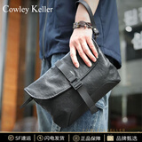 COWLEY KELLER真皮斜挎包男单肩包大容量头层牛皮商务包手拿包通勤包随身手机包 黑色 26*4*20cm