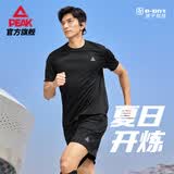 匹克速干运动套装男夏季跑步休闲羽毛球服透气两件短袖短裤男DF152020