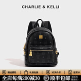CHARLIE&KELLI CK品牌包包女款书包双肩包女士2026年妈咪背包大容量实用电脑包 黑色小号【代写贺卡 赠专柜礼袋】