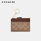 蔻驰（COACH）【品牌直供】女士钱包卡包拉链款多卡位卡其棕CW870礼物送女友