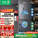 容声方糖515L法式四开门冰箱双系统双循环超薄零嵌入式一级能效风冷无霜灰BCD-515P60FZMAD国家补贴