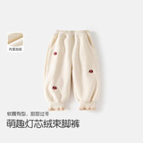 班喜迪【萌趣刺绣】女童裤子冬装新款儿童洋气公主加绒卫裤女宝宝休闲裤