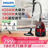飞利浦（PHILIPS）卧式吸尘器家用清洁机强劲大功率大吸力吸灰吸尘吸螨虫除螨宠物家庭适用FC9735/81