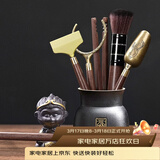 不拙茶道六君子套装功夫茶具配件茶夹子茶勺茶艺摆件茶具配件三件套 5-福运文泽茶道六君子+静心茶宠
